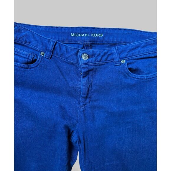Michael Kors Jeans Womens Size 8 Skinny Stretch Denim Ankle Mid Rise Bright Blue - Picture 1 of 9